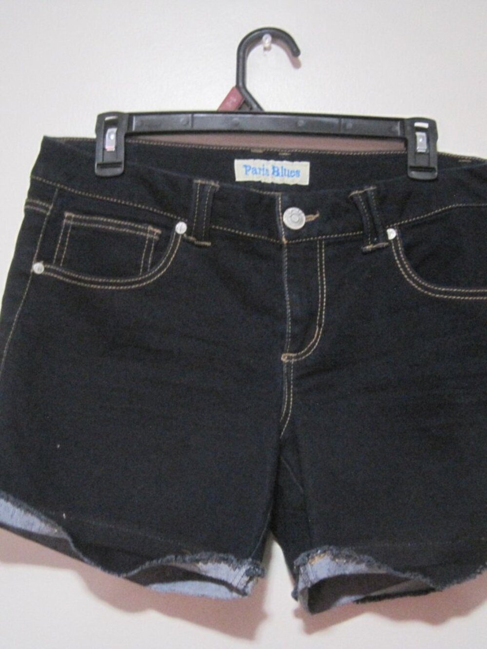 Paris Blues Vintage Y2K Midi Unstitched Cuffed Soft Denim Shorts Women's Size 15